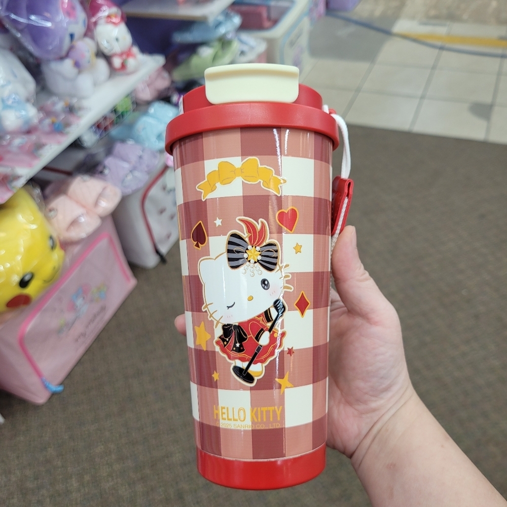 Brand New Sanrio Hello Kitty 520ml Thermal Cup Red Plaid